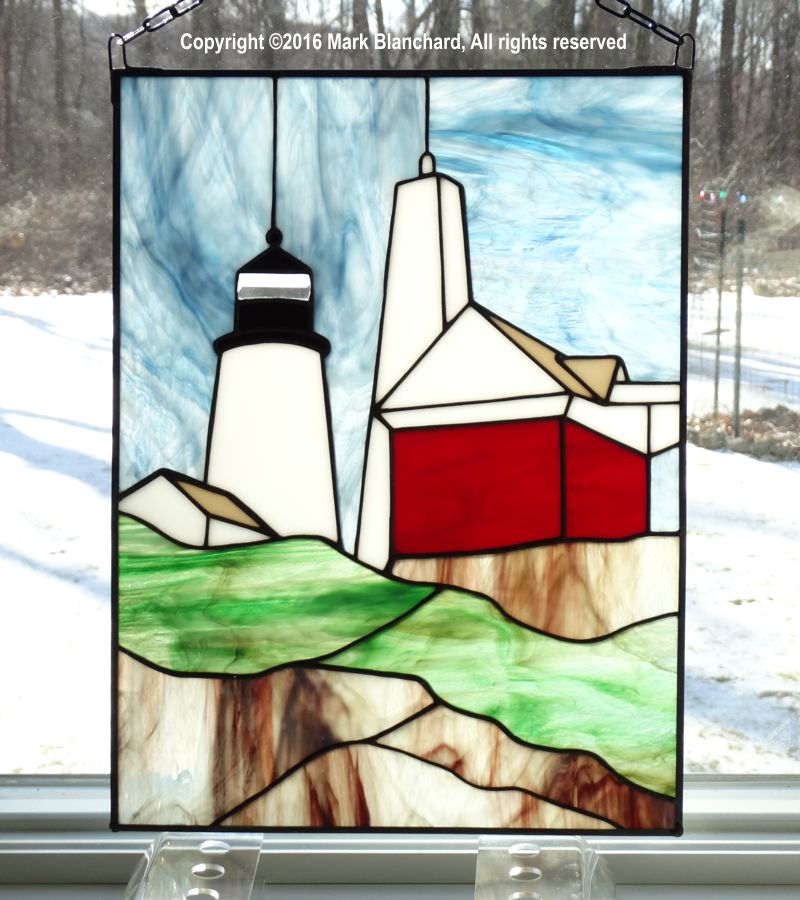 Pemaquid Point Lighthouse Stained Glass Window Panel