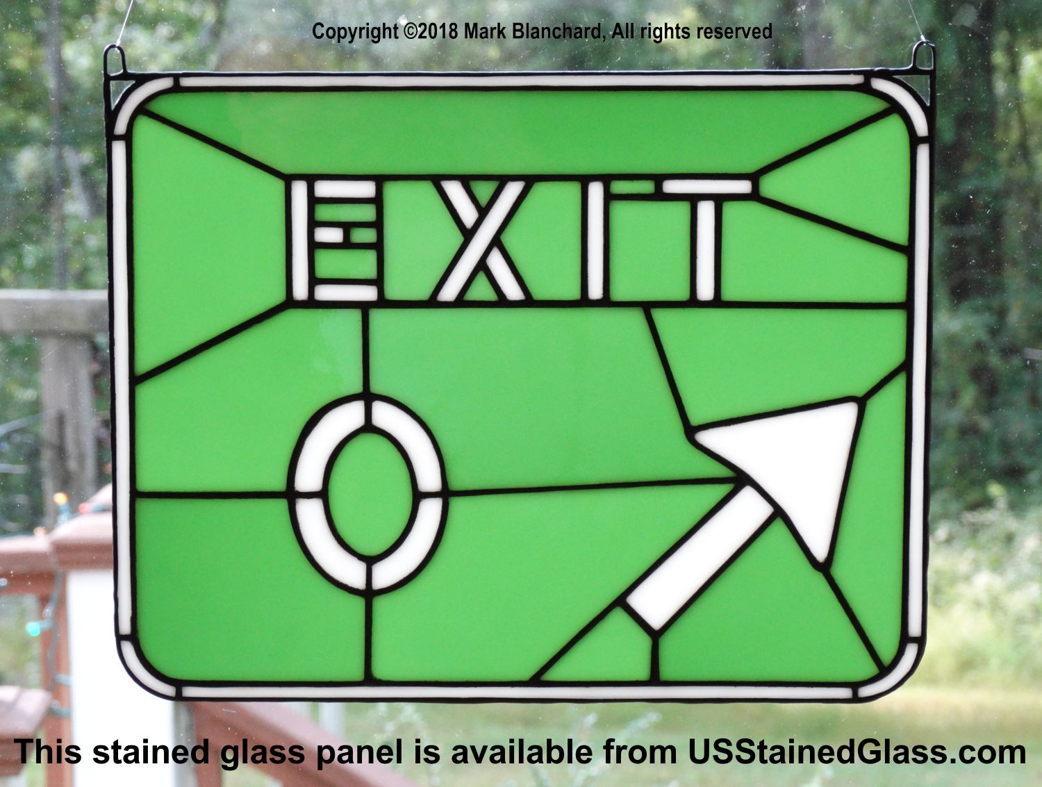 Exit Zero Sign Stained Glass Window Panel