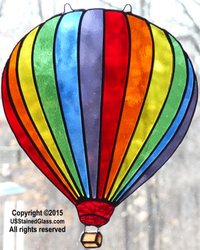 Hot Air Balloon Stained Glass Suncatcher