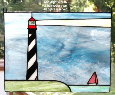 St Augustine Lighthouse Stained Glass Panel